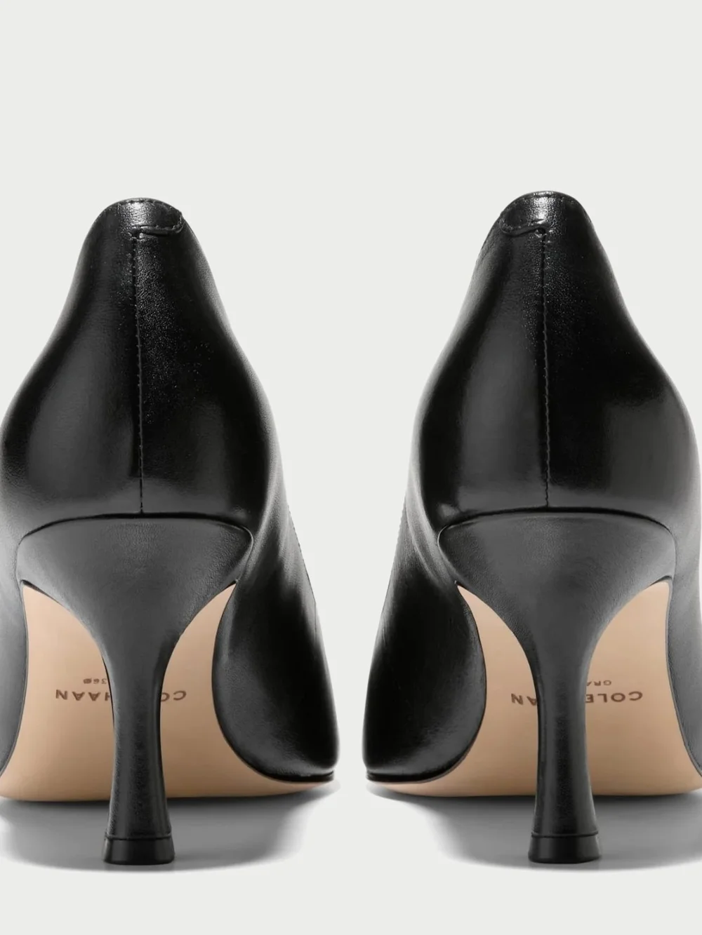 Cole Haan Black Leather Pointed-Toe Heel
